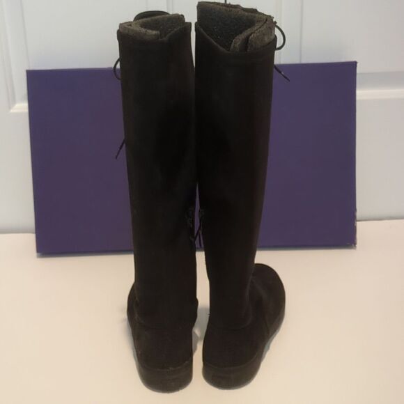 Stuart Weitzman Downtown Lace-Up Suede Tall Boot - Picture 13 of 16